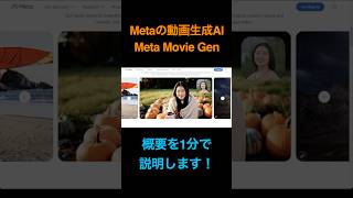 【速報】Metaの発表した動画生成AI、Meta Movie Genについて1分で解説します！ #meta #metamoviegen #shorts