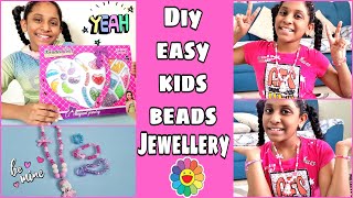 DIY Easy Beads Jewellery For Kids | How To Make Beads Bracelet/Necklace | Kids Fun DIY