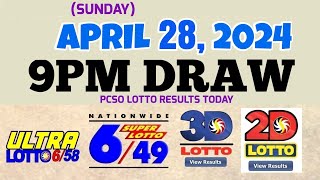 Lotto Result Today 9pm draw April 28, 2024 6/58 6/49 Swertres Ez2 PCSO#lotto