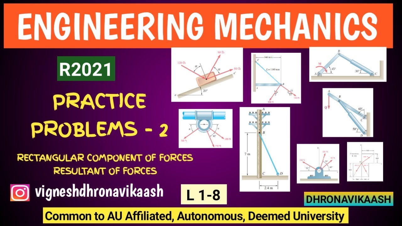 L 1-8 | Practice Problems Part 2 | 8 Problems | Engineering Mechanics ...