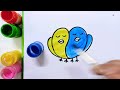 how to draw lovebirds for kids step by step and coloring love birds drawing lovebirds cartoon