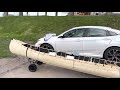 how to transport a canoe on a car with out a roof rack