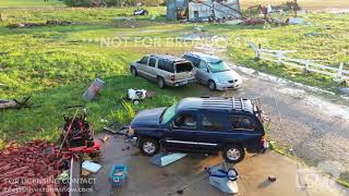4-14-2019 Hamilton, Ms Tornado damage from drone, roofs gone, homes missing, fire department gone
