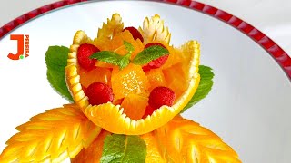 How to CUT ORANGE CREATIVELY | Fruit Art for Beginners