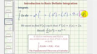 Ex: Evaluate a Basic Definite Integral of a Basic Linear Function Using the FTC