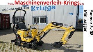 Yanmar Sv 08 Minibagger www.Bonn.Maschinenverleih-Krings.de Hürth Meckenheim Brühl Bonn Köln Mieten