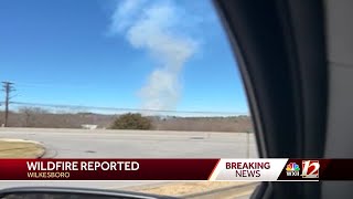 Must watch: Wildfire burning in Wilkesboro from Highway 421