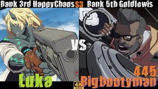 GGST➤ Rank 3rd HappyChaos /ケイオス [ Luka ] vs Rank 5th Goldlewis /ゴールドルイス [ Bigbootyman445 ]GuiltyGear