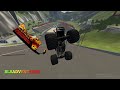 epic high speed jumps u0026 monster truck crashes 10 beamng drive monster trucks grave digger u0026 bigfoot