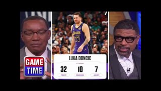 NBA Gametime | Isiah Thomas EXCITED Luka Doncic \u0026 LeBron combined 57 Pts as Lakers DESTROY Nuggets