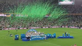 Maccabi Haifa Lifting Israeli Premier League championship trophy 2021-2022