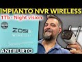 Impianto di videosorveglianza fai da te. Telecamera wireless con NVR. ZOSI 3Mp. Allarme antifurto