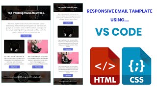 Adobe XD Responsive Email Design to html \u0026 CSS in visual Studio Code