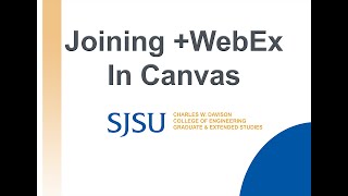 Joining +WebEx In Canvas (For Students)