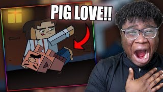WHAT ARE YOU DOING TO THAT PIG! | SmashBits Animations: Minecraft Story Mode Reaction!
