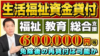 【生活資金貸付 : 60万円等】免除後の利用できる？/ 低所得者世帯/ 高齢者世帯/ 障害者世帯/ 生活支援・住宅入居費/ 福祉費・教育支援費/ 特例貸付の返済免除と猶予 等〈23年12月時点〉