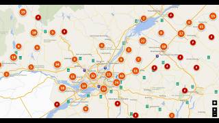 Quebec power outage map website real time and ongoing work