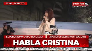 Cristina Kirchner: "La violencia fue provocada por odio al peronismo"