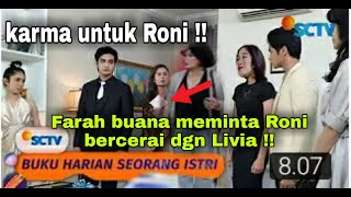 k3t3rl4lu4n ! Farah buana memsahkan Lvia \u0026 Roni || buku harian seorang istri mlm  ini 5 Agustus 2021