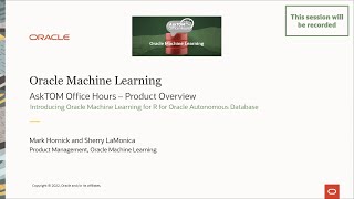 Introducing Oracle Machine Learning for R for Oracle Autonomous Database
