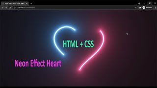 Neon Effect Heart || HTML + CSS + JavaScript