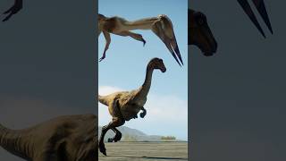 ガリミムスは翼竜から逃げられなかった/Gallimimus couldn't escape from the pterosaurs.