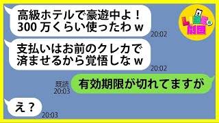 【LINE】我が家のゴミを漁り見付けたクレカで高級ホテルに出発し豪遊したママ友「300万円くらい使ったわw」→調子に乗るDQN女にある事実を伝えた時の反応がw【スカッとする話】【総集編】