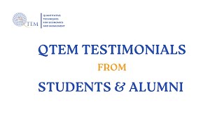 QTEM Student \u0026 Alumni Testimonial