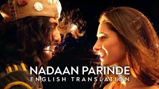 Nadaan Parinde - English Translation | A R Rahman, Mohit Chauhan, Irshad Kamil | Rockstar
