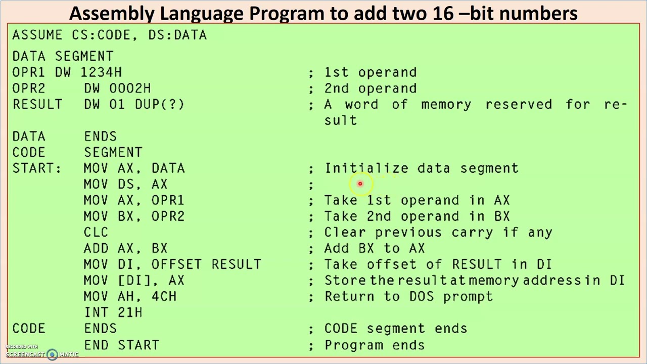 MODULE 2 - TOPIC 14 - ASSEMBLY LANGUAGE PROGRAM - YouTube