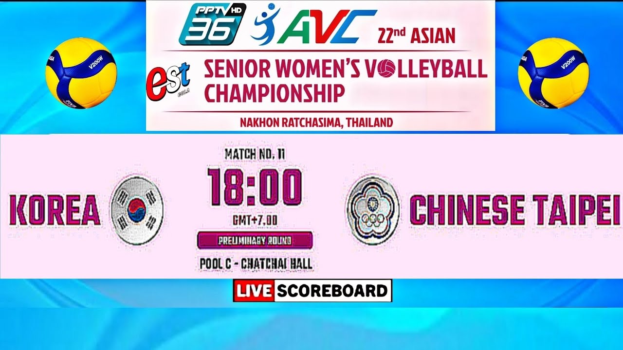 SOUTH KOREA Vs CHINESE TAIPEI | 2023 AVC ASIAN SENIOR WOMEN'S ...