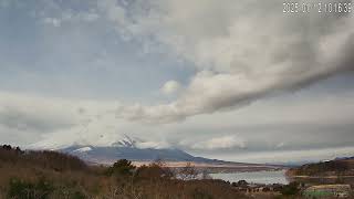 2025年1月12日の富士山と山中湖の1日を100秒で紹介 #富士山 #山中湖 #ライブカメラ