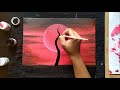 red moon canvas painting