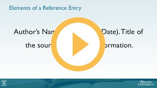 Elements of a Reference Entry*