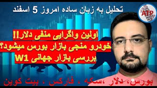 اولین واگرایی منفی دلار!!-خودرو منجی بازار بورس میشود؟-بررسی بازار جهانی W1 تحلیل امروز 5 اسفند