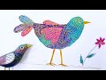 paint my whimsical folk art bird share to paintabirdaday easy watercolor for everyone