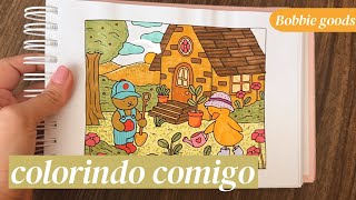 COLORINDO BOBBIE GOODS #2 | Colorindo um jardim e uma casinha no livro Bobbie Goods