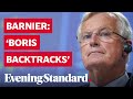 Michel Barnier accuses Boris Johnson of 'backtracking' in scathing attack