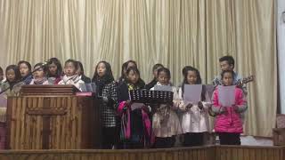 CRC SUNDAY SCHOOL CHESEZU PRESENTING SPECIAL SONG AT LOCAL CHURCH....