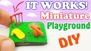 DIY MINIATURE PARK Polymer Clay & Resin Tutorial How to make resina dollhouse garden doll Crafts