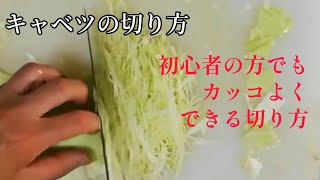 【キャベツの切り方】初心者の方でも､お好み焼き用にキャベツを手際よく切る方法を紹介しています。