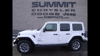 2018 JEEP WRANGLER SAHARA 4 DOOR UNLIMITED JL SAHARA REVIEW 4WD BRIGHT WHITE WALK AROUND SUMMITAUTO