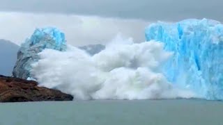 INCREDIBLE COLLAPSE triggered by glacier calving in Perito Moreno, Patagonia, Argentina | Glacier