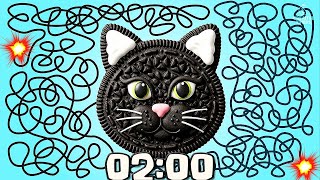 2 MINUTE Timer - BLACK CAT (COOKIE BOMB) 😺🍪 Classroom Countdown With Music
