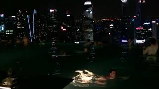 Marina Bay Sands infinity pool by night