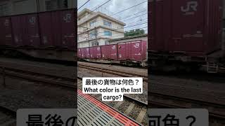 今日の貨物列車 最後の貨物は何色？#貨物列車Today's japanese freight train.What color is the last cargo? #freight train