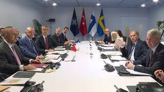 Finnish, Swedish leaders meet Erdogan in crunch NATO expansion talks | AFP