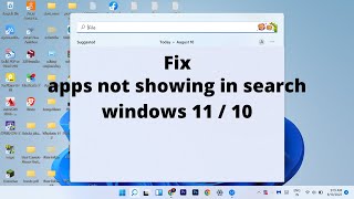 windows 11 search not showing apps Fix | apps not showing in search windows 11  /  10