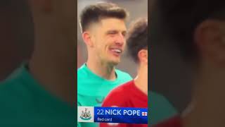 Nick pope red card vs Liverpool #football #shorts