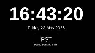 🕒 LIVE: Pacific Standard Time (PST) Clock | Los Angeles, San Francisco, Vancouver | West Coast Time